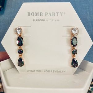 Bomb Party - June 2023 Birthday Collection Earring - Rainbow Topaz/Rose Gold